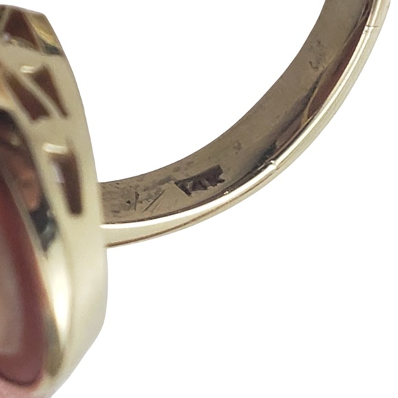 14 Karat Yellow Gold and Diamond Cameo Ring Size 8.5 #20749 - Picture 6 of 8